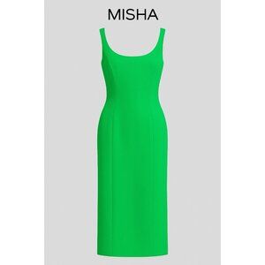 Misha Coretta Green Cutout Midi Dress Size S EU 36 Island Green Bodycon